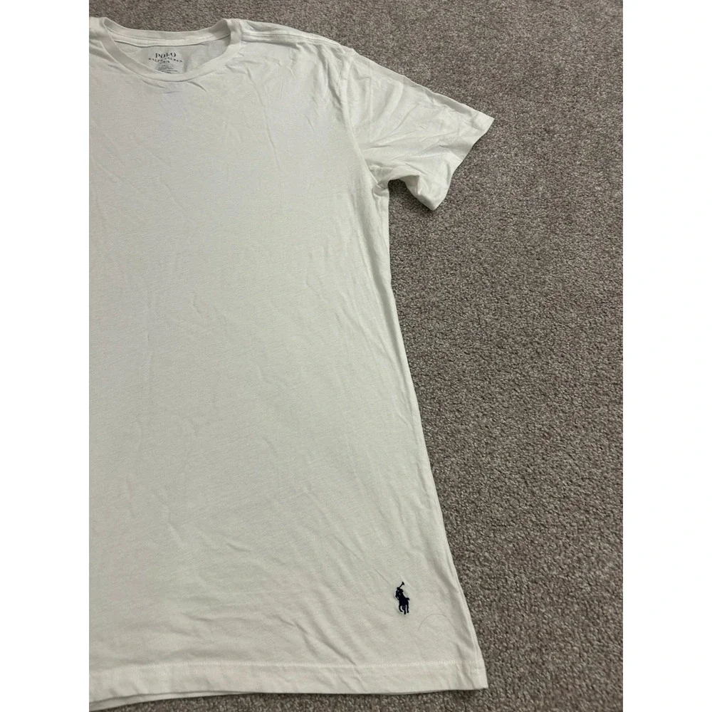 Polo Ralph Lauren TShirt Mens Large White Slim Fit Cotton Pony Logo Short Sleeve